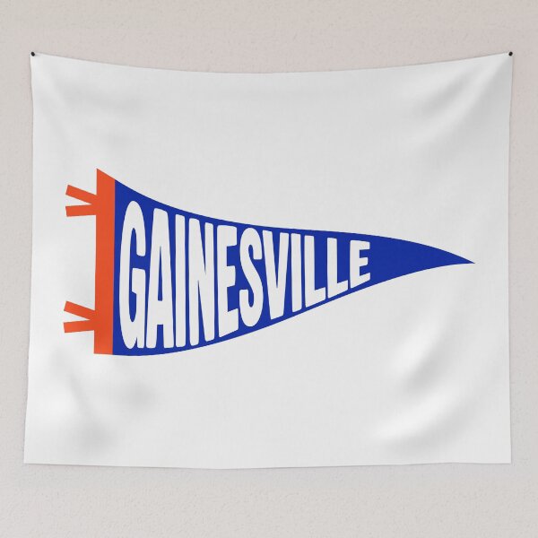 Item preview, Gainesville Florida Vintage Pennant - Orange and Blue Retro Fan Art designed and sold by Sparkledust Creations.