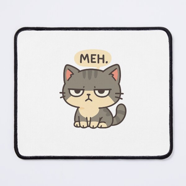 Item preview, Grumpy Cute Cat Saying Meh designed and sold by Lunarifinds .