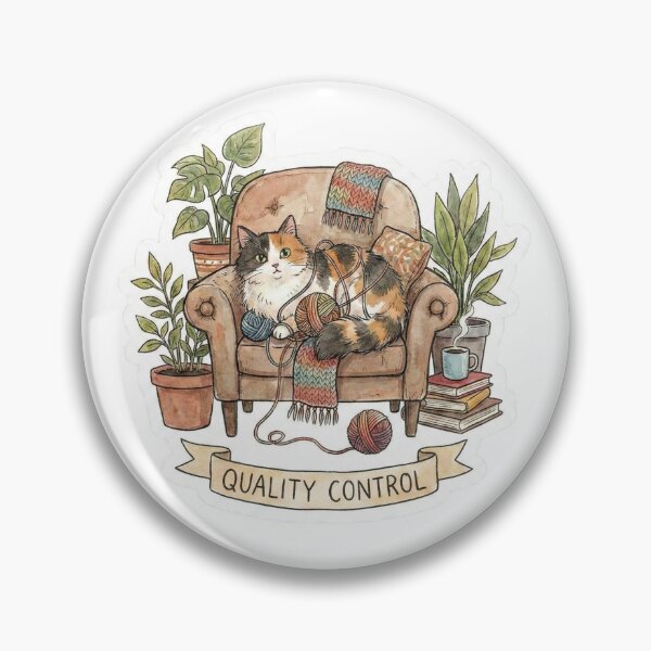 Item preview, "Quality Control" Cozy Calico Cat Yarn designed and sold by Simple Graphics.