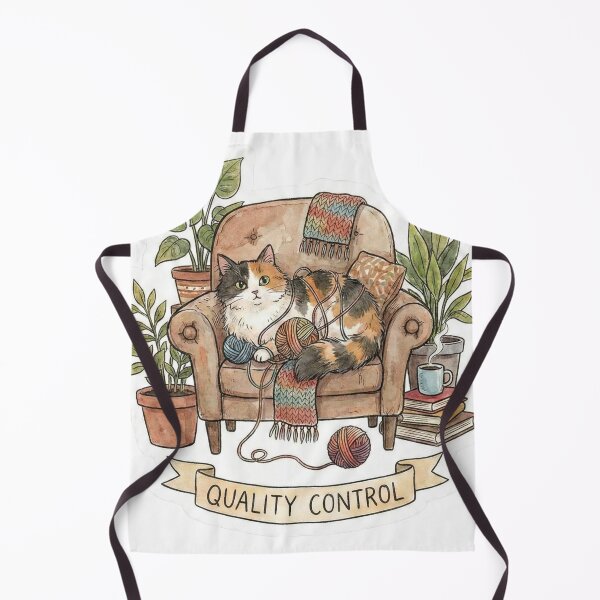 Item preview, "Quality Control" Cozy Calico Cat Yarn designed and sold by Simple Graphics.