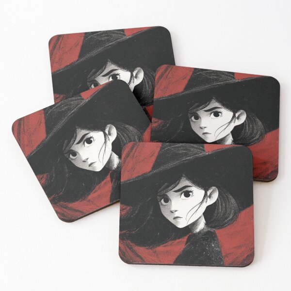 Item preview, Little Witch, Big Hat — Moody Illustrated Portrait designed and sold by WhimsyWink.