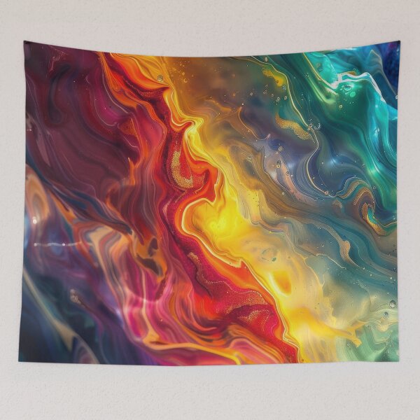 Item preview, Golden Rainbow Current - Luxurious Fluid Art designed and sold by B-Russ-Stuff.