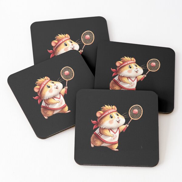 Item preview, Cute Tennis Player Hamster Illustration Fun Sports Character designed and sold by WayTBeenkenArt.
