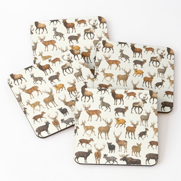 Item preview, Animals of Cervidae Wildlife Deer Retro Identification Chart designed and sold by kakarikihill.
