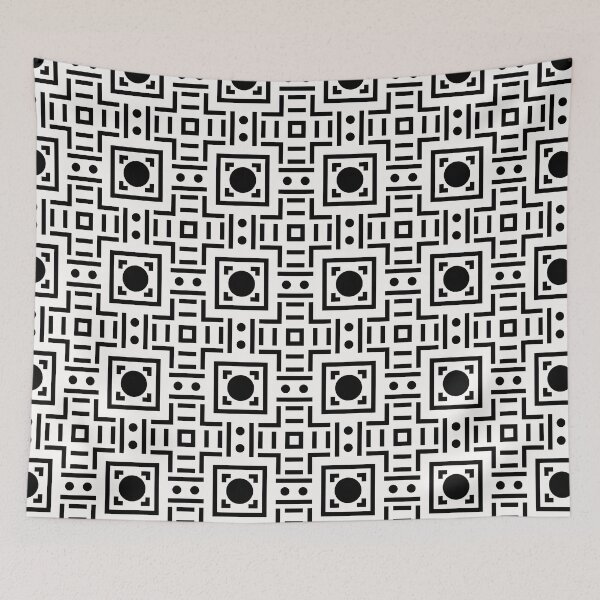 Item preview, Geometric Monochrome Pattern ADG P25.P01.048 designed and sold by Space & Care - Art Deco GeoMetrica.