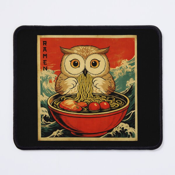 Item preview, ラーメン Owl Ramen Illustration Japanese Food Art designed and sold by JEFDodsonArt.