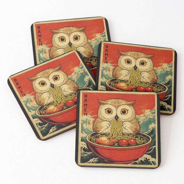 Item preview, ラーメン Owl Ramen Illustration Japanese Food Art designed and sold by JEFDodsonArt.
