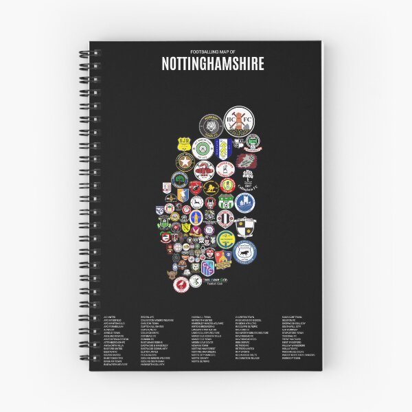Item preview, Mens Footballing Map of Nottinghamshire designed and sold by Footy-Maps.
