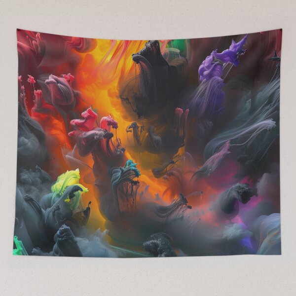 Item preview, Vibrant Smoke Storm - Dark Neon Ink Explosion designed and sold by B-Russ-Stuff.