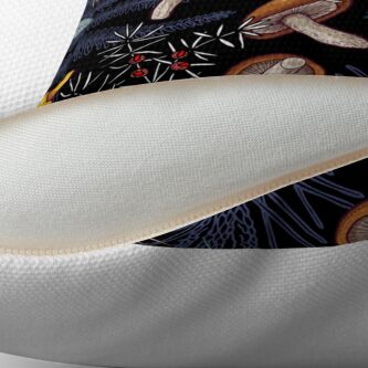 Alternate view of dark wild forest mushrooms Floor Pillow