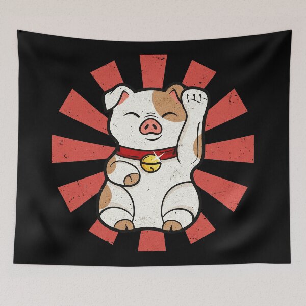 Item preview, Maneki Neko Lucky Cat Illustration Japanese Fortune  designed and sold by JEFDodsonArt.