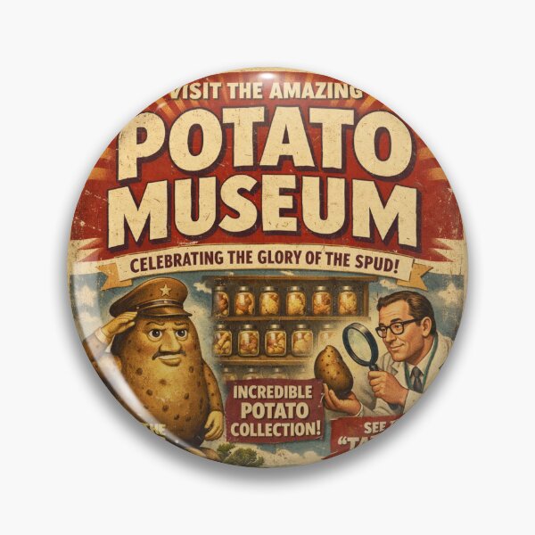 Item preview, Vintage Style Potato Museum Poster – Funny Parody Travel Art designed and sold by messupbro.