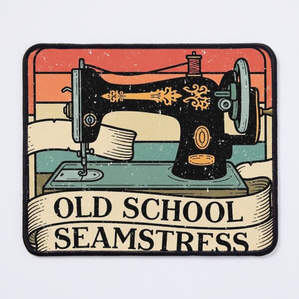 Item preview, Old School Seamstress – Vintage Sewing Logo designed and sold by Pollock.