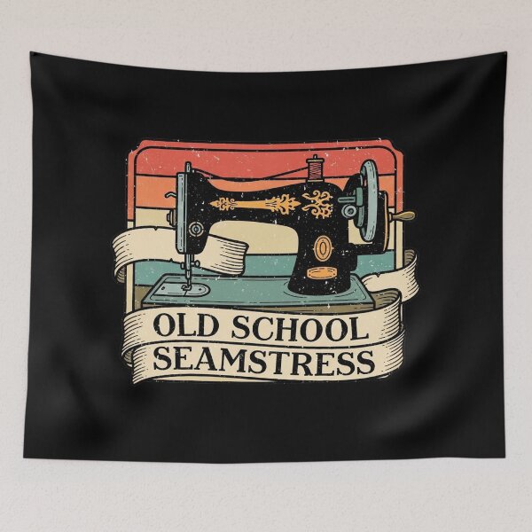 Item preview, Old School Seamstress – Vintage Sewing Logo designed and sold by Pollock.