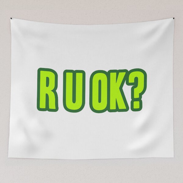 Item preview, R U Ok? Green Outline designed and sold by Memes N Lore .