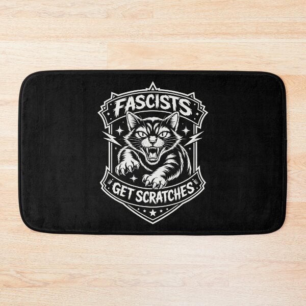 Item preview, Fascists Gets Scratches - Anti Fascism Cat designed and sold by Eh Plus Designs.