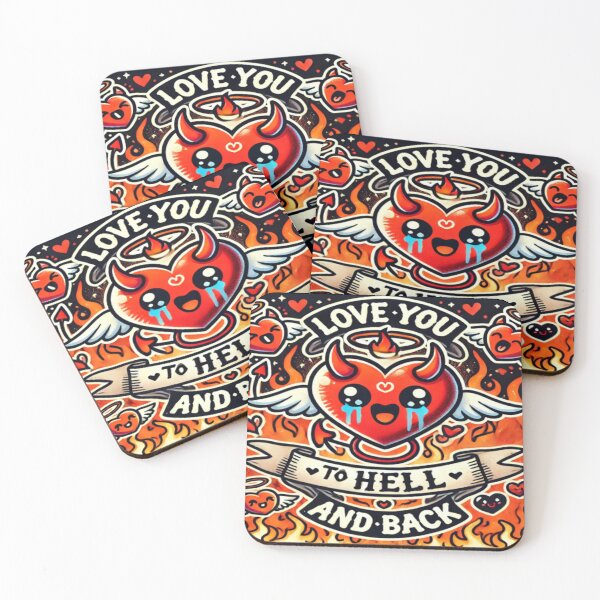 Item preview, Love You to Hell and Back – Cute Devil Heart Illustration designed and sold by messupbro.