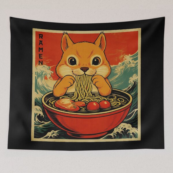 Item preview, ラーメン Fox Ramen Illustration Cute Japanese Food Art designed and sold by JEFDodsonArt.