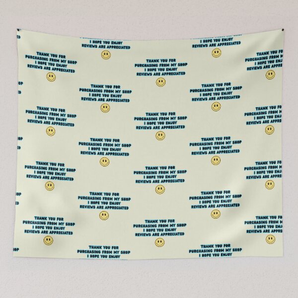 Item preview, Thank You Small Business Text Review Blue Smile Stickers Prints Posters Wall Art Magnet Home Coffee Cup Decoration TShirt Stationary Notebook Magnet Hat Kitchen Work School Office Redbubble Shop designed and sold by Saritas Boutique Shop.