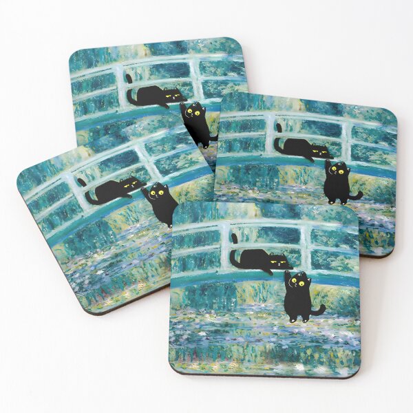 Item preview, Two cats on bright waterlily pond designed and sold by outdoorwayys.