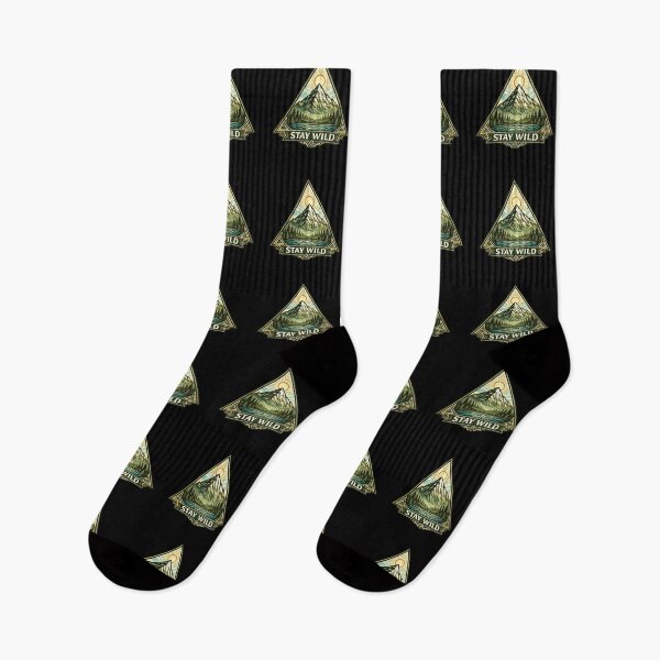 Item preview, Stay Wild – Mountain Triangle Nature Design | Green & Blue Clean Vector Art designed and sold by ketkidesign.