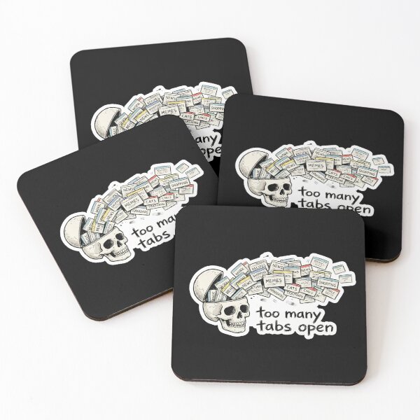 Item preview, Too Many Tabs Open Skull ADHD Brain designed and sold by simonbluevski.