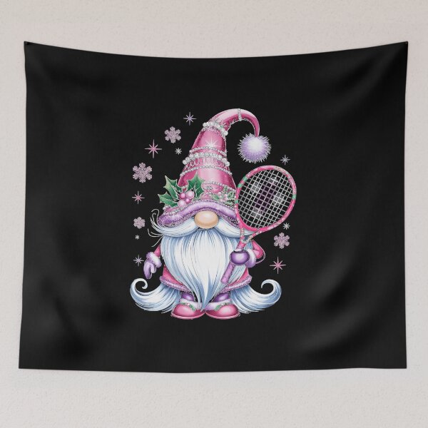 Item preview, Christmas Gnome Playing Tennis Festive Sports Illustration designed and sold by WayTBeenkenArt.