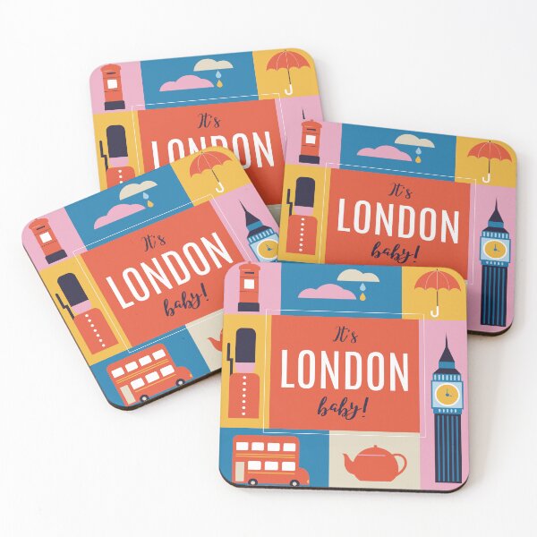Item preview, It's London, baby! A colorful city collage designed and sold by Rue Market.