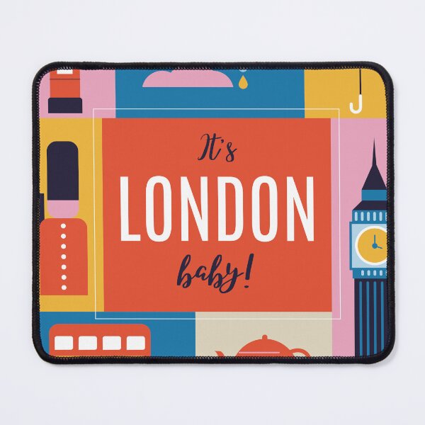 Item preview, It's London, baby! A colorful city collage designed and sold by Rue Market.