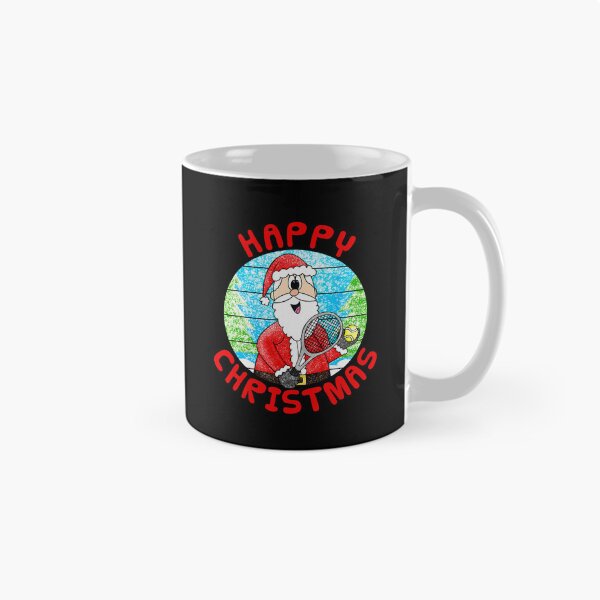 Item preview, HAPPY CHRISTMAS Santa Playing Tennis Funny Holiday Illustration designed and sold by WayTBeenkenArt.