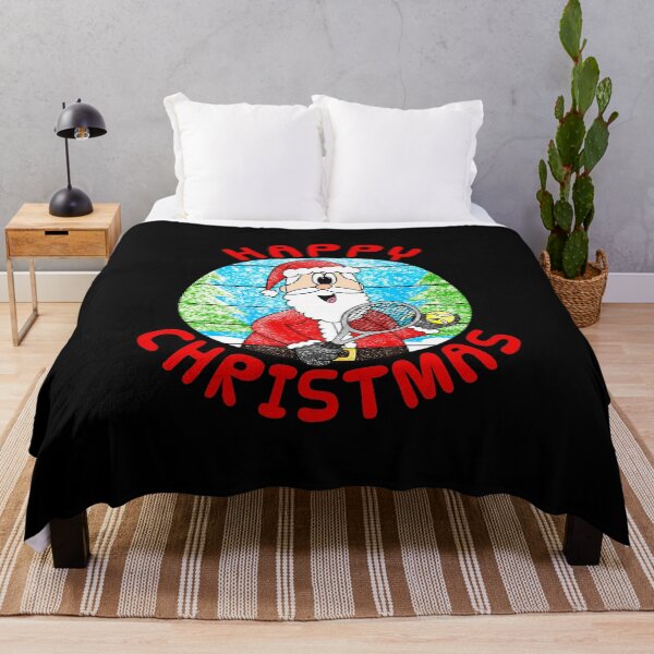 Item preview, HAPPY CHRISTMAS Santa Playing Tennis Funny Holiday Illustration designed and sold by WayTBeenkenArt.
