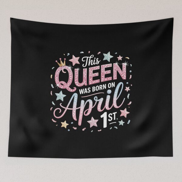 Item preview, This Queen Was Born On April 1st Birthday Woman designed and sold by CORJIDOG-ART.