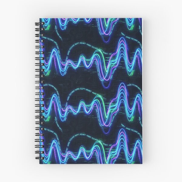 Item preview, Hard Techno Soft Heart Neon Audio Wave Pattern designed and sold by RaveNamaste.