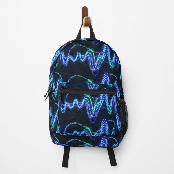 Item preview, Hard Techno Soft Heart Neon Audio Wave Pattern designed and sold by RaveNamaste.
