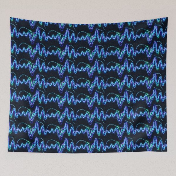 Item preview, Hard Techno Soft Heart Neon Audio Wave Pattern designed and sold by RaveNamaste.