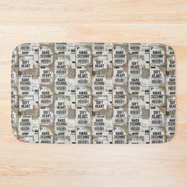 Item preview, Hard Techno Soft Heart Grunge Shipping Label Pattern designed and sold by RaveNamaste.