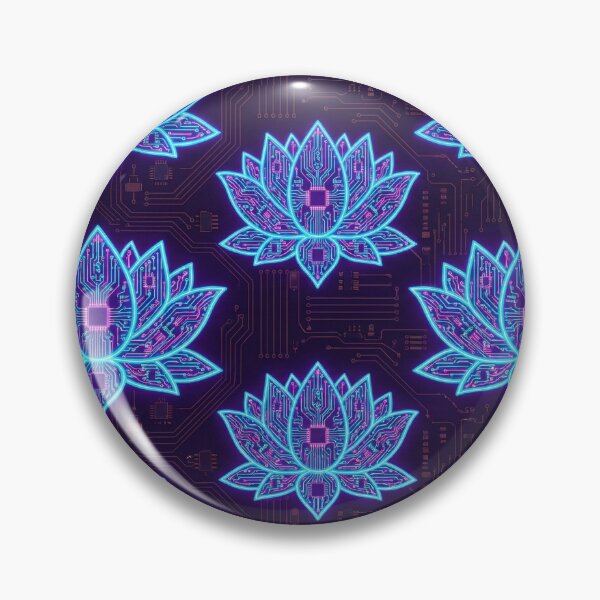 Item preview, Hard Techno Soft Heart Cyber Circuit Lotus Pattern designed and sold by RaveNamaste.