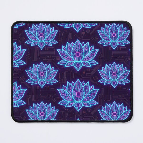 Item preview, Hard Techno Soft Heart Cyber Circuit Lotus Pattern designed and sold by RaveNamaste.
