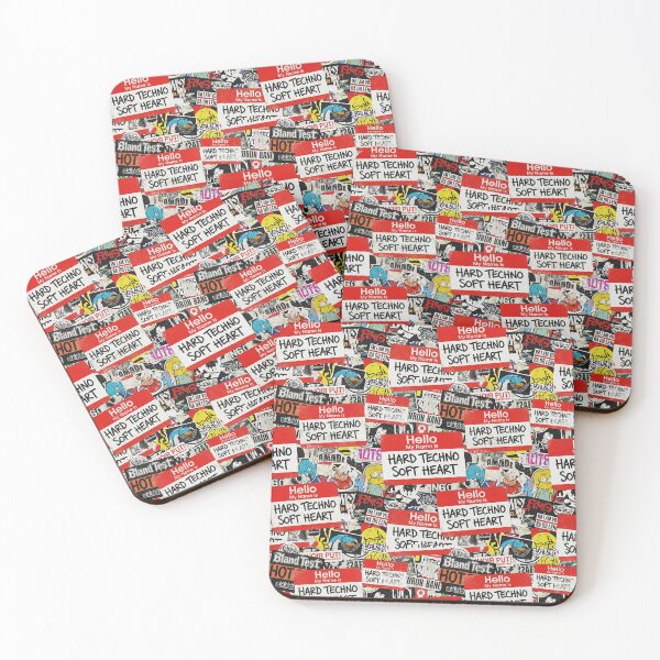 Item preview, Hard Techno Soft Heart Sticker Bomb Nametag Pattern designed and sold by RaveNamaste.
