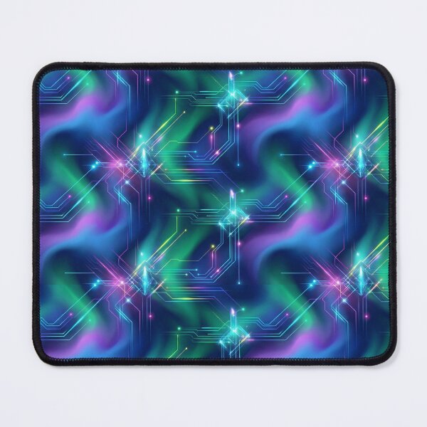 Item preview, Hard Techno Soft Heart Abstract Aurora Circuit Pattern designed and sold by RaveNamaste.
