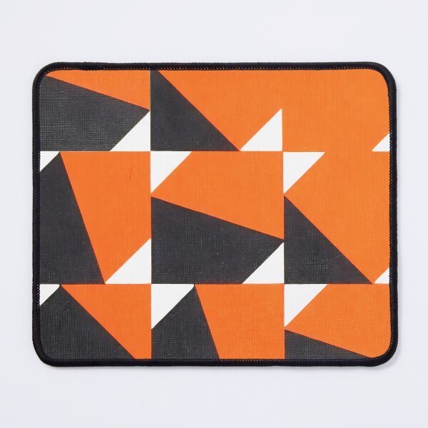 Item preview, Vibrant Geometric Fusion: Abstract Cubist Orange & Obsidian Abstract Art designed and sold by WheresMyMojo.