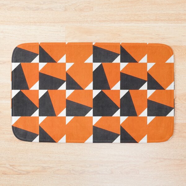 Item preview, Vibrant Geometric Fusion: Abstract Cubist Orange & Obsidian Abstract Art designed and sold by WheresMyMojo.