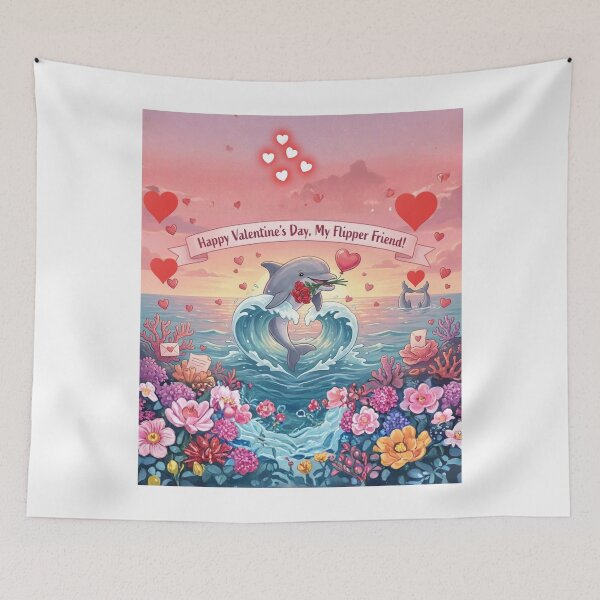 Item preview, Valentine Dolphin Heart Wave Ocean Love Art designed and sold by Innova_Creations.