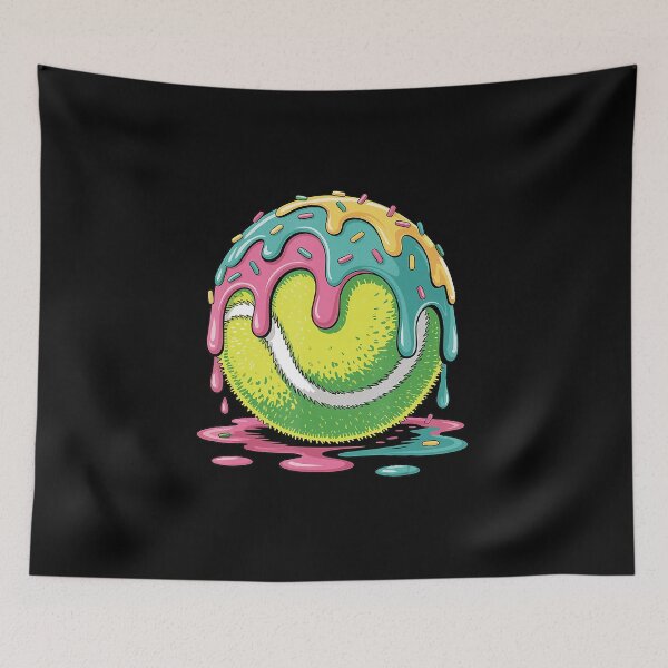 Item preview, Dripping Tennis Ball Colorful Ice Cream Style Illustration designed and sold by WayTBeenkenArt.