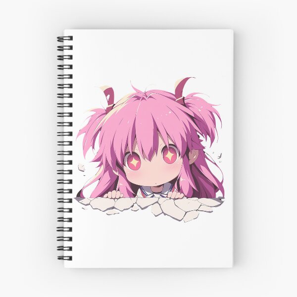 Item preview, Yui Angel Beats Pink Hair Star Eyes Cute Peeking Chibi designed and sold by TorbenKuhano.