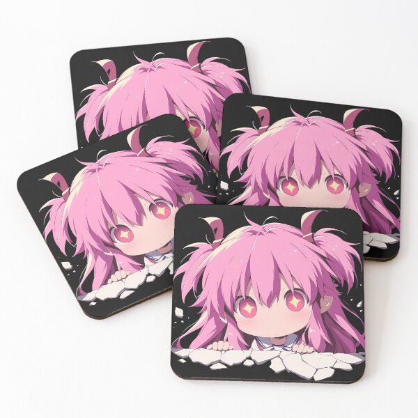 Item preview, Yui Angel Beats Pink Hair Star Eyes Cute Peeking Chibi designed and sold by TorbenKuhano.