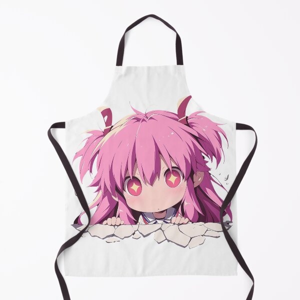 Item preview, Yui Angel Beats Pink Hair Star Eyes Cute Peeking Chibi designed and sold by TorbenKuhano.