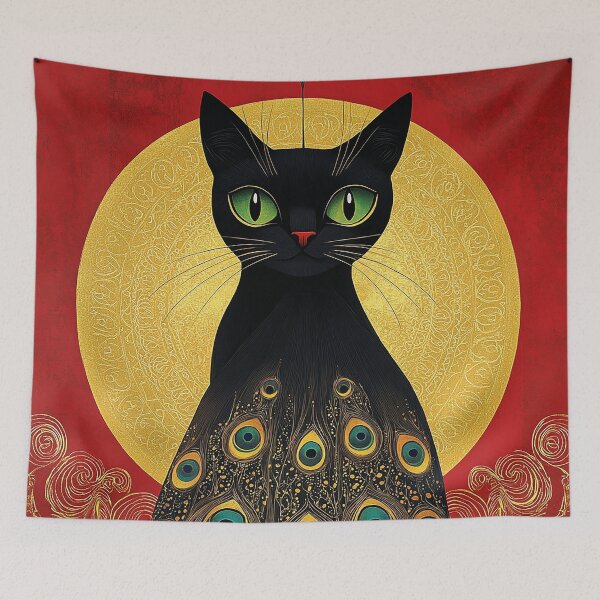 Item preview, Regal Gaze of the Peacock Cat designed and sold by Pixel Junkies Studio.