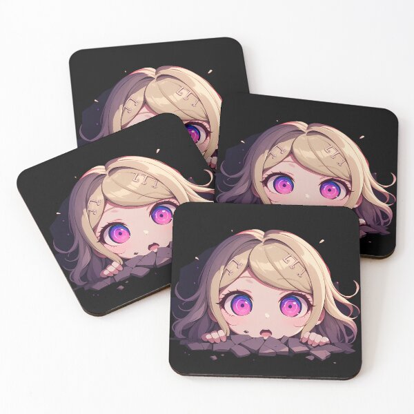 Item preview, Kaede Akamatsu Danganronpa V3 Chibi Peeking With Pink Eyes designed and sold by TorbenKuhano.