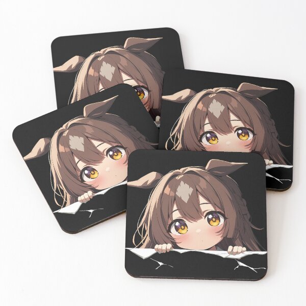 Item preview, Satono Diamond Uma Musume Pretty Derby Chibi Peeking Horse Girl designed and sold by TorbenKuhano.